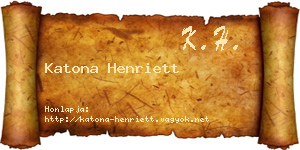 Katona Henriett névjegykártya